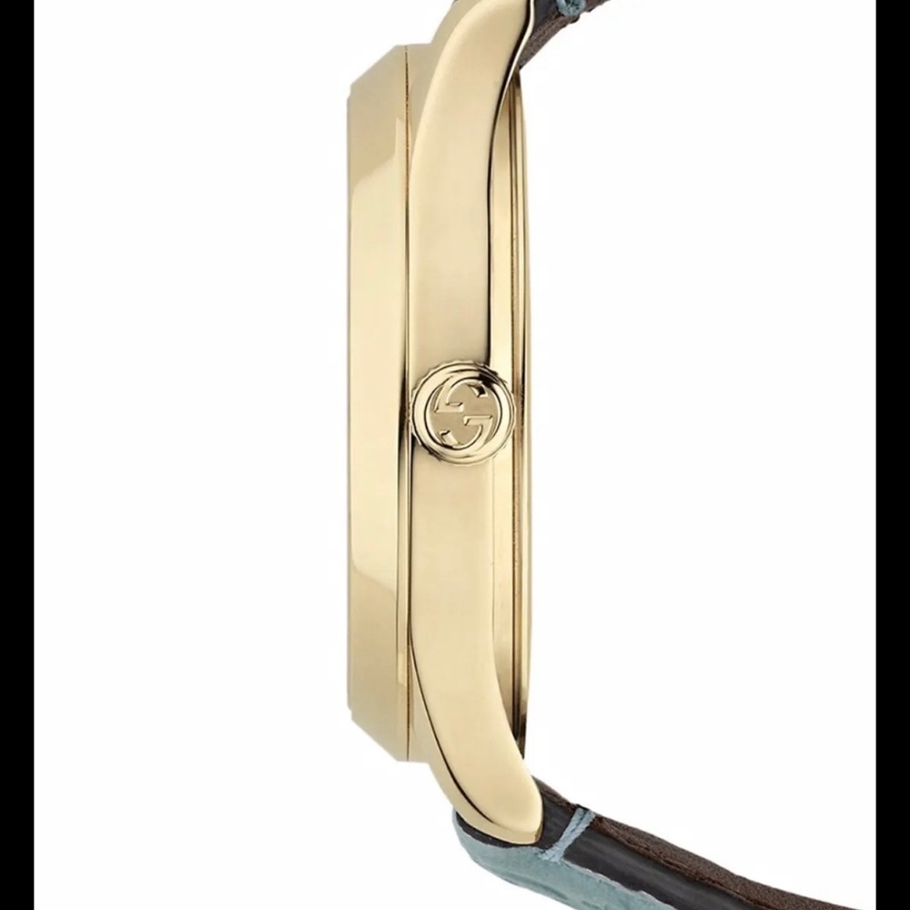 COPY - GUCCI WOMENSWEAR G-TIMELESS SIGNATURE LEATHER STRAP WATCH BABY BLUE AND … - Picture 7 of 9